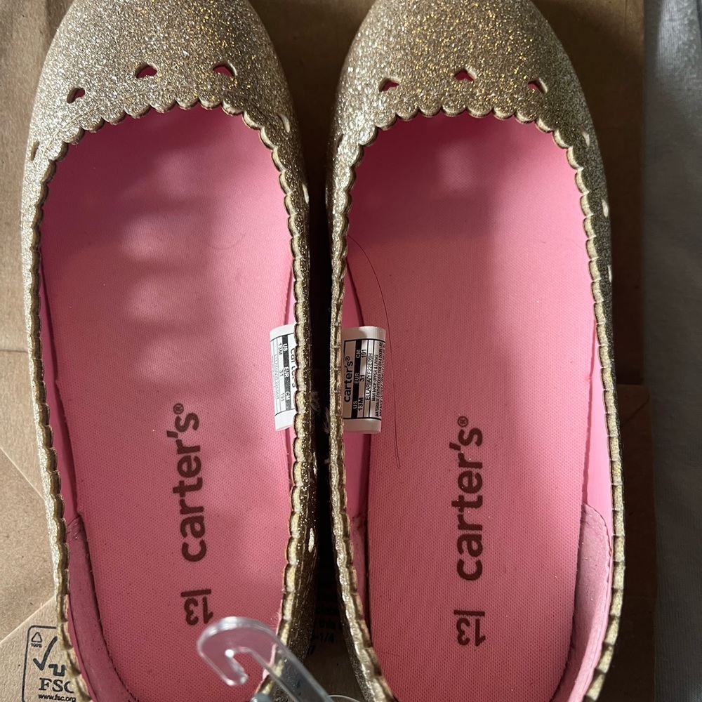 Carters 13 ballerina flats gold